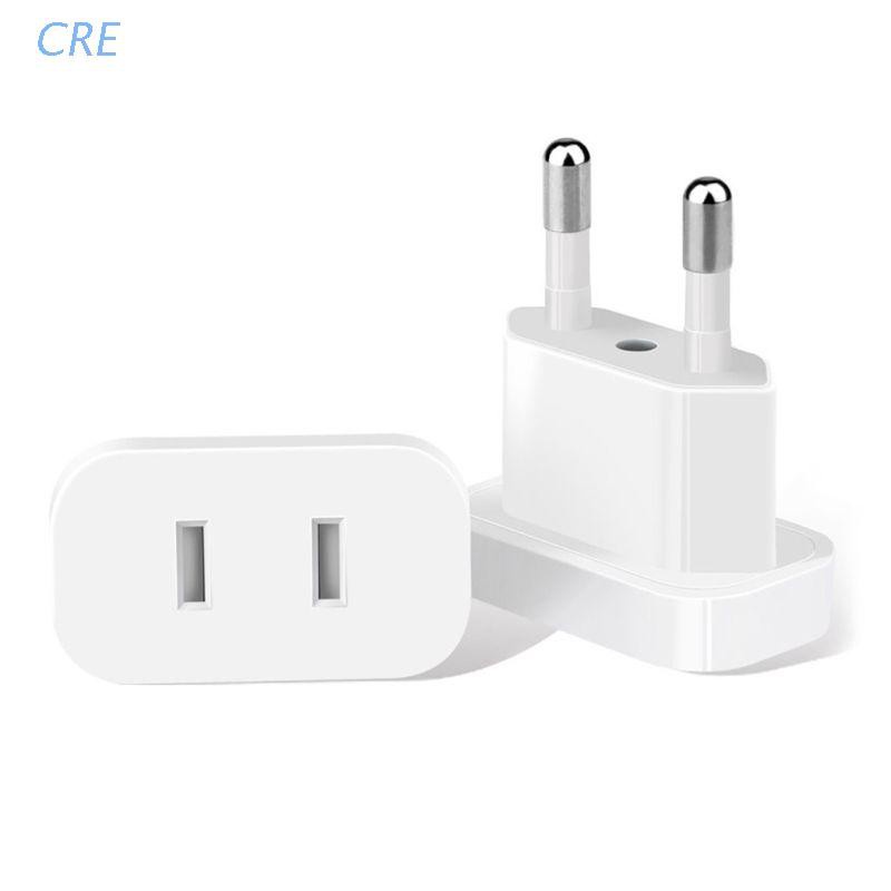 Cre Adapter Konverter Power Socket Plug Us Jack Ke Eu 4mm Untuk Travel