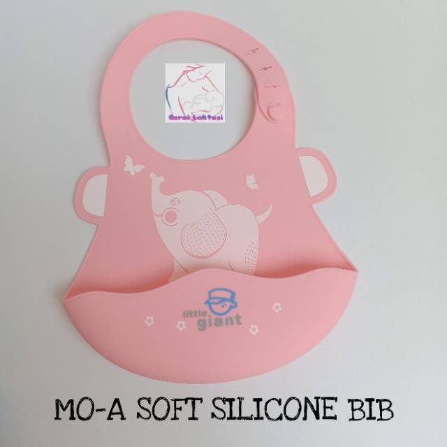 Little Giant MO-A Silicone Baby Bib cemelek makan silikon