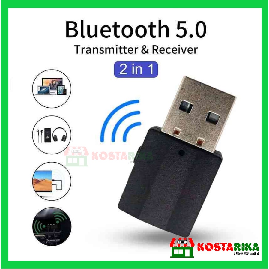 KN320 Bluetooth 5.0 Receiver Dan Transmitter AUDIO Dongle USB 2 in 1