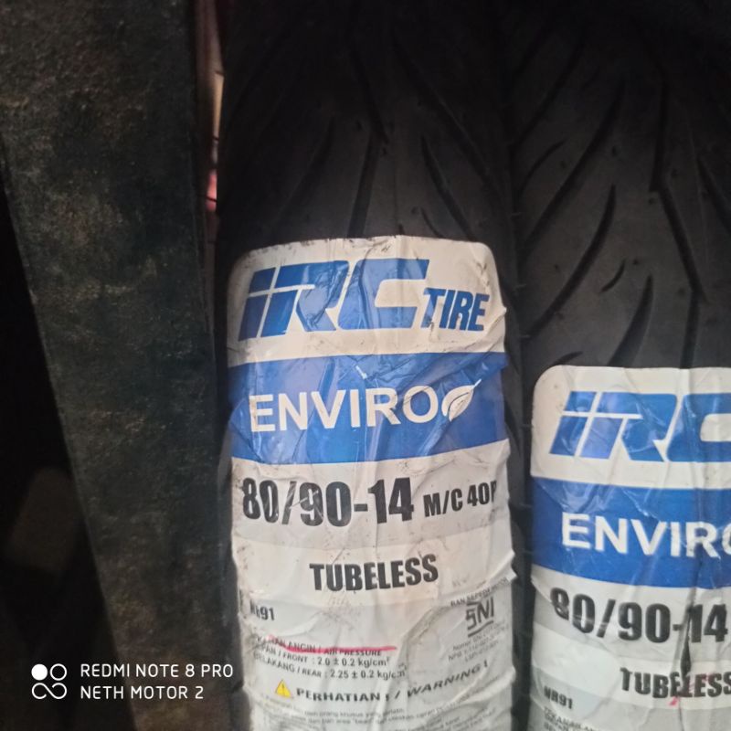 IRC - Enviro Ban tubeless 70/90 80/90 90/90-14 ring 14 Tubeless