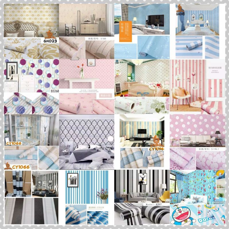 Wallpaper Stiker Dinding PVC Dekorasi Rumah Ruang Tamu Dapur Walpeper Tembok Kamar Tidur 3d Termurah