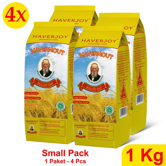 

Haverjoy Small Pack Rolled Oats 1 kg - 4 pcs