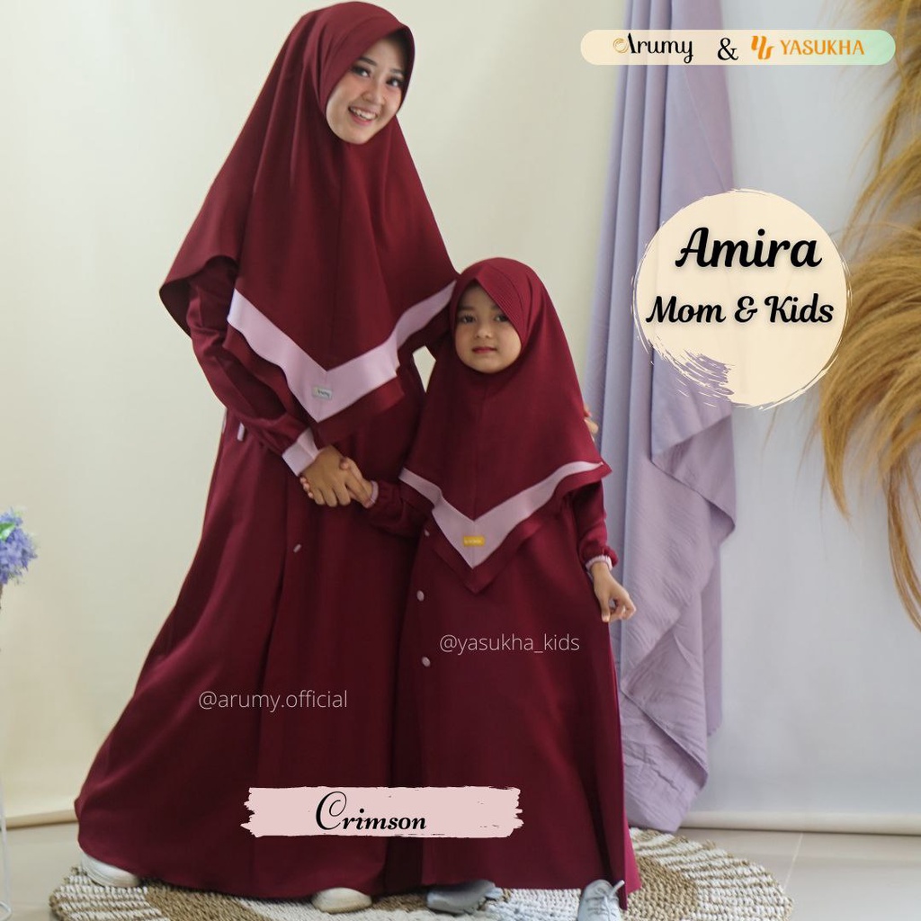 GAMIS COUPLE IBU ANAK AMIRA BY ARUMY OFFICIAL YASHUKA KIDS DRESS BAJU BUSANA MUSLIM WANITA DEWASA AN