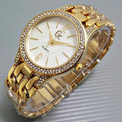 GC Jam Tangan Wanita | Jam Tangan Wanita / Cewek GC Double Chain Strip Rantai Gold B_SWH