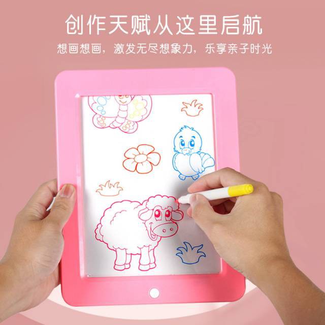 Mainan Edukasi Magic Drawing and Writing Pad LED 3D Magic Drawing Pad LED Writing Board Magic Board