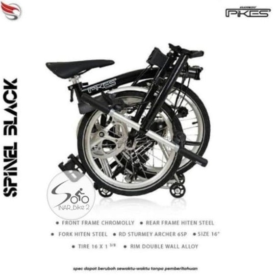 Sepeda Trifold Element Pikes Spinal Black (Grab/Gojek)