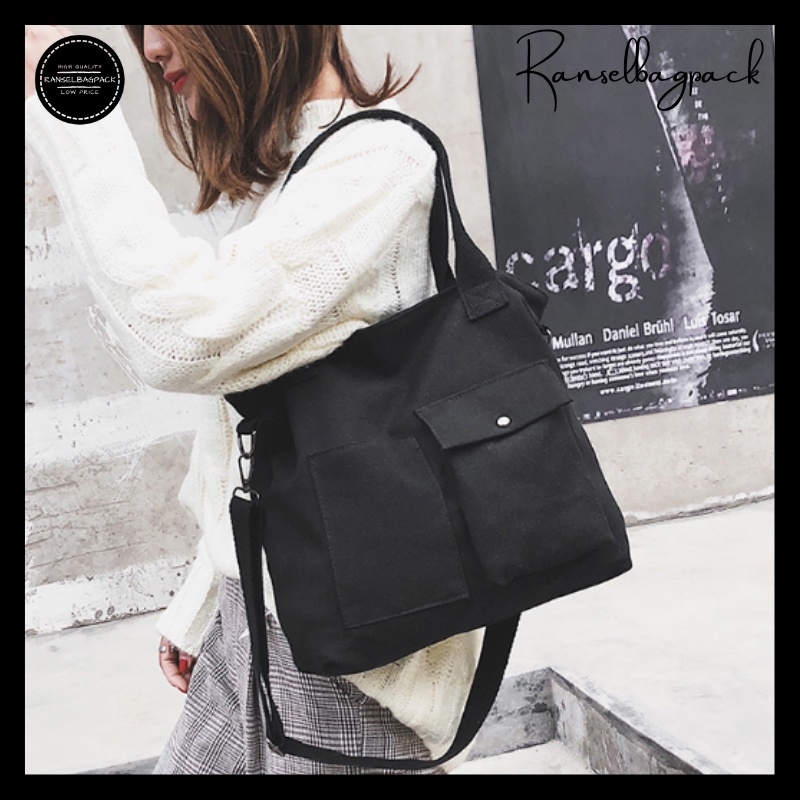 Tas Selempang Wanita - Tas Totebag Murah Bagus Bahu Travel Sekolah Kuliah Kerja totebag nilon