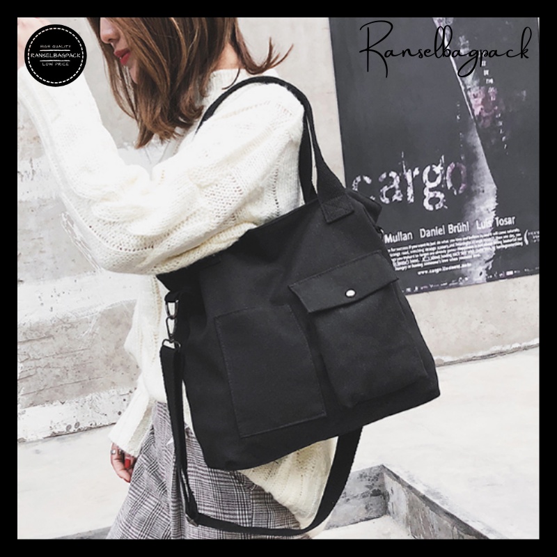 Tas Messenger - Totebag Murah Bagus Kekinian Terbaru Import Lokal Original Fashion Korea Ringan Sekolah Kuliah Kerja Remaja Dewasa Traveling Multifungsi Stylish Bahu Selempang Simple Elegan Casual Perempuan Cewek