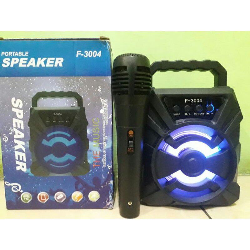 SPEAKER BLUETOOTH PROTABLE F-3004 FREE MIC//SPEAKER KARAOKE TERMURAH