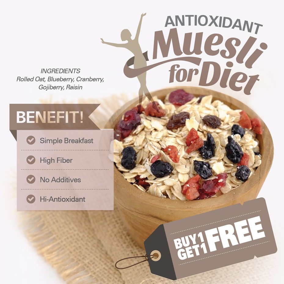 Buy 1 Get 1 Free Antioxidant Muesli (500gr x 2pc)