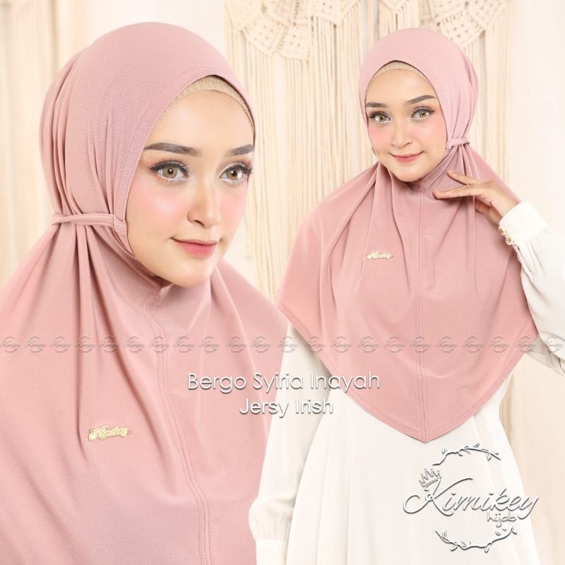 Bergo Syiria INAYAH By Kimikey Hijab Jilbab Jersy Irish Kerudung Instant Jersey