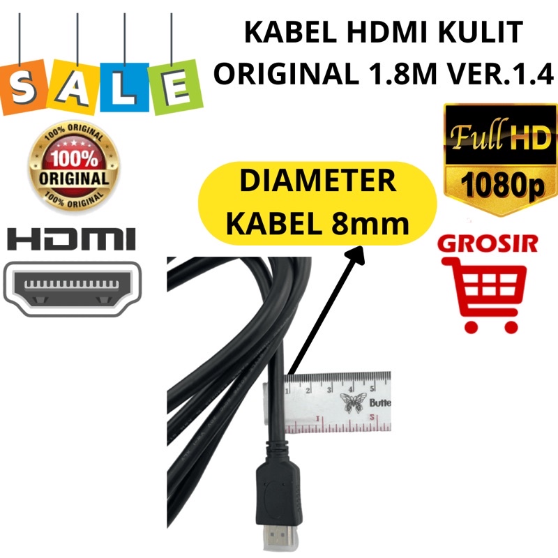 high speed kabel hdmi to hdmi ver.1.4 Full HD 3D diameter kabel 8mm  1.5m 2Y