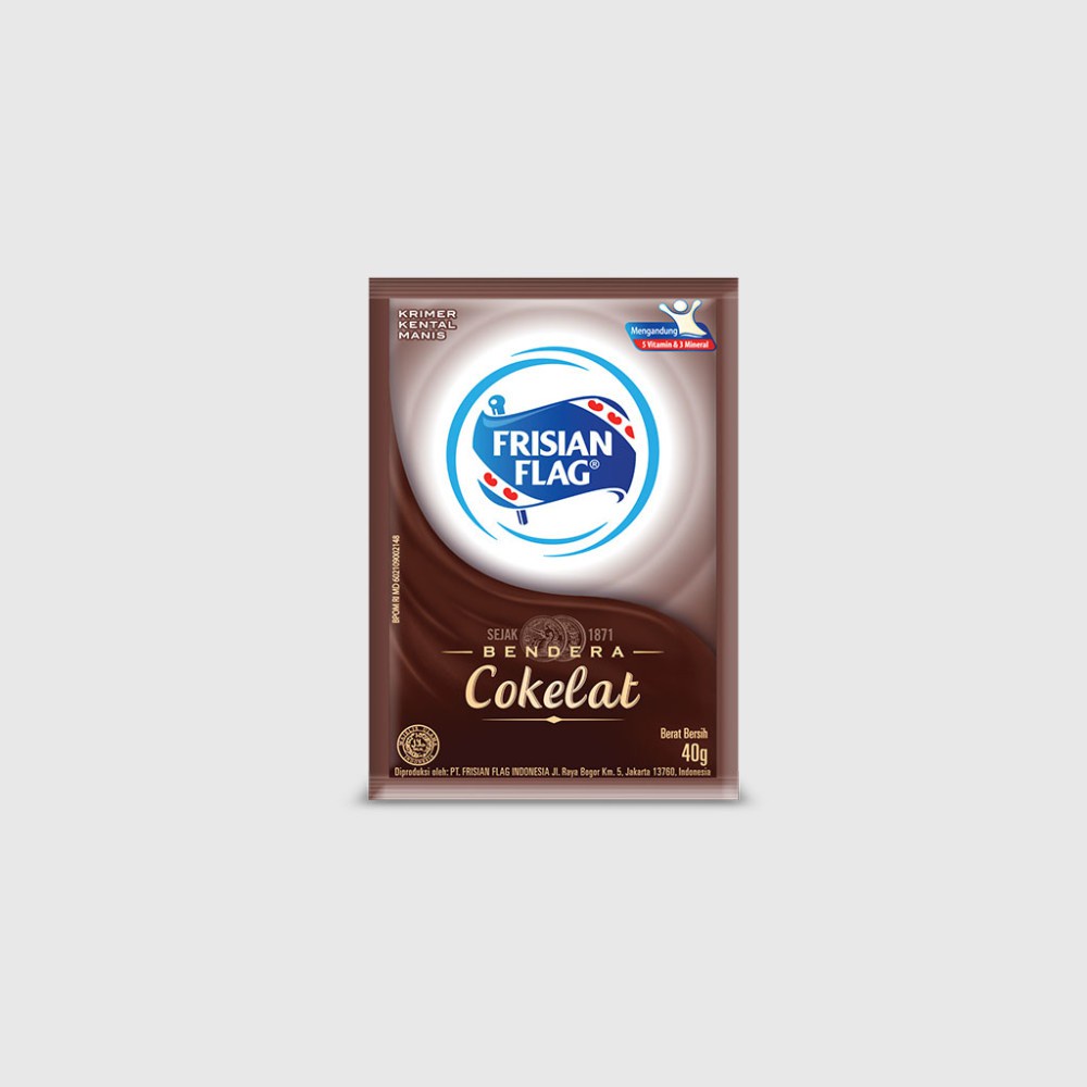 Frisian flag sachet 1x40 gram Susu Bendera Cokelat 1 Sachet