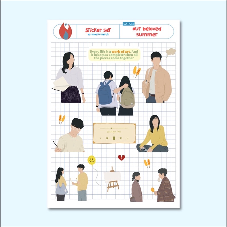 

Sticker Set Merchandise Our Beloved Summer K-Drama A5 by Moeru Merch