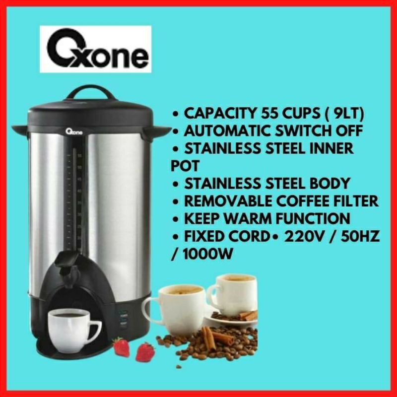 Oxone Coffee Maker &amp; Water Boiler 9Liter 55 Cup OX202 1000 Watt