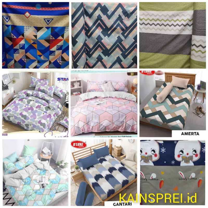 BAHAN KAIN SPREI KATUN DISPERSE ABSTRAK KARAKTER PREMIUM