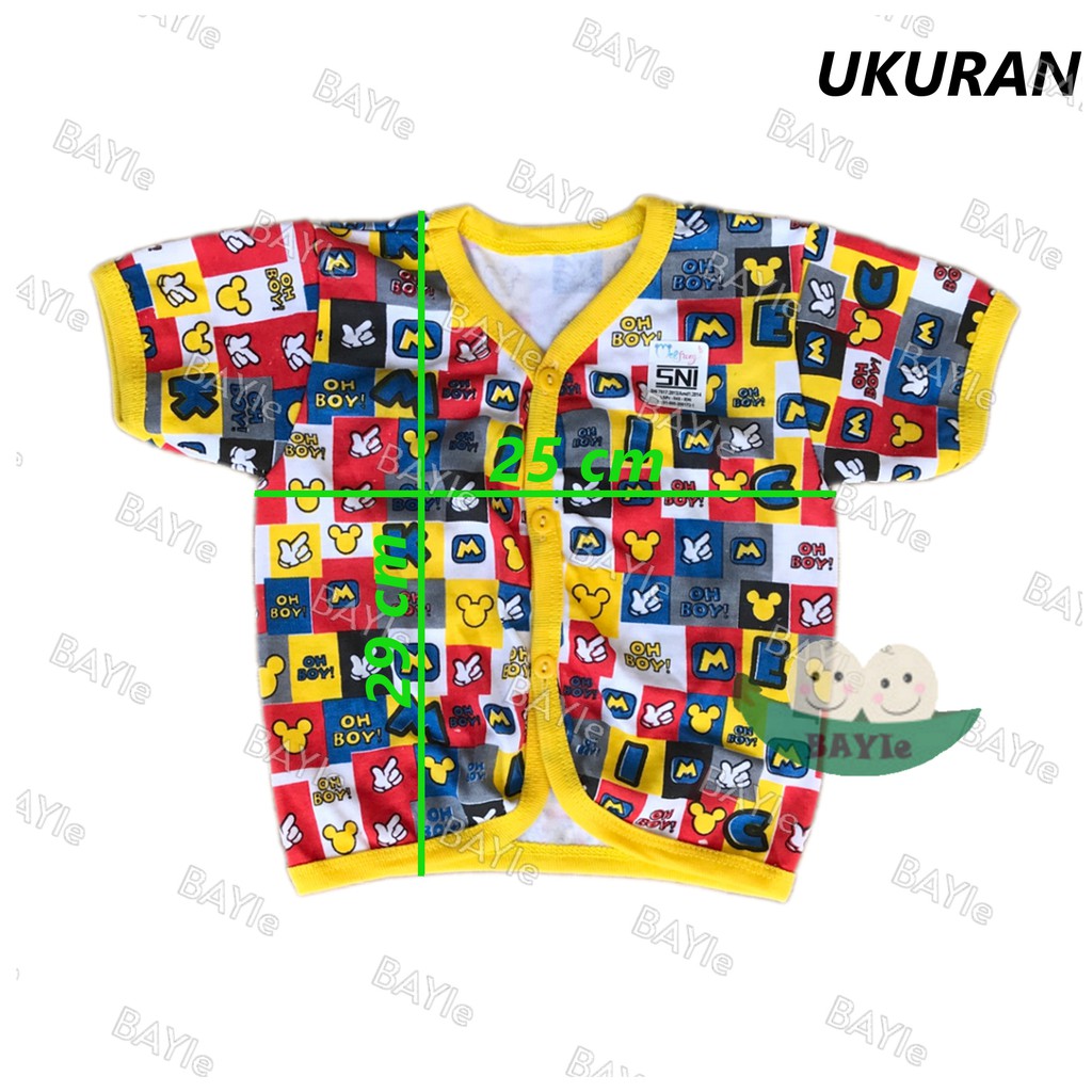 BAYIe - OBRAL!!  3 Pcs Baju Pendek Bayi/Anak MICKEY MF 100% Katun DK TEBAL VELVET 0-6 bulan