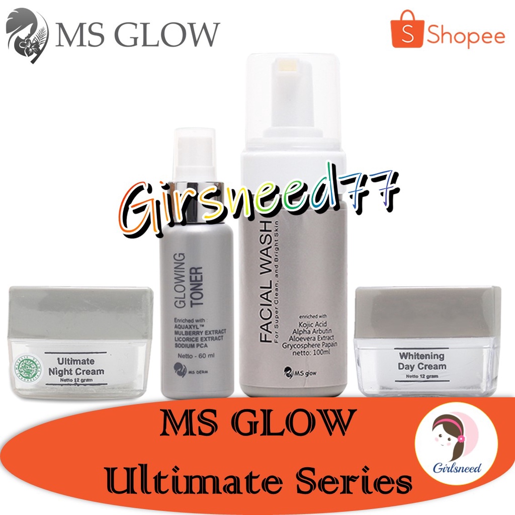 MS Glow Paket Ultimate Series GIRLSNEED77 Menghilangkan Garis Kerutan Halus pada Wajah