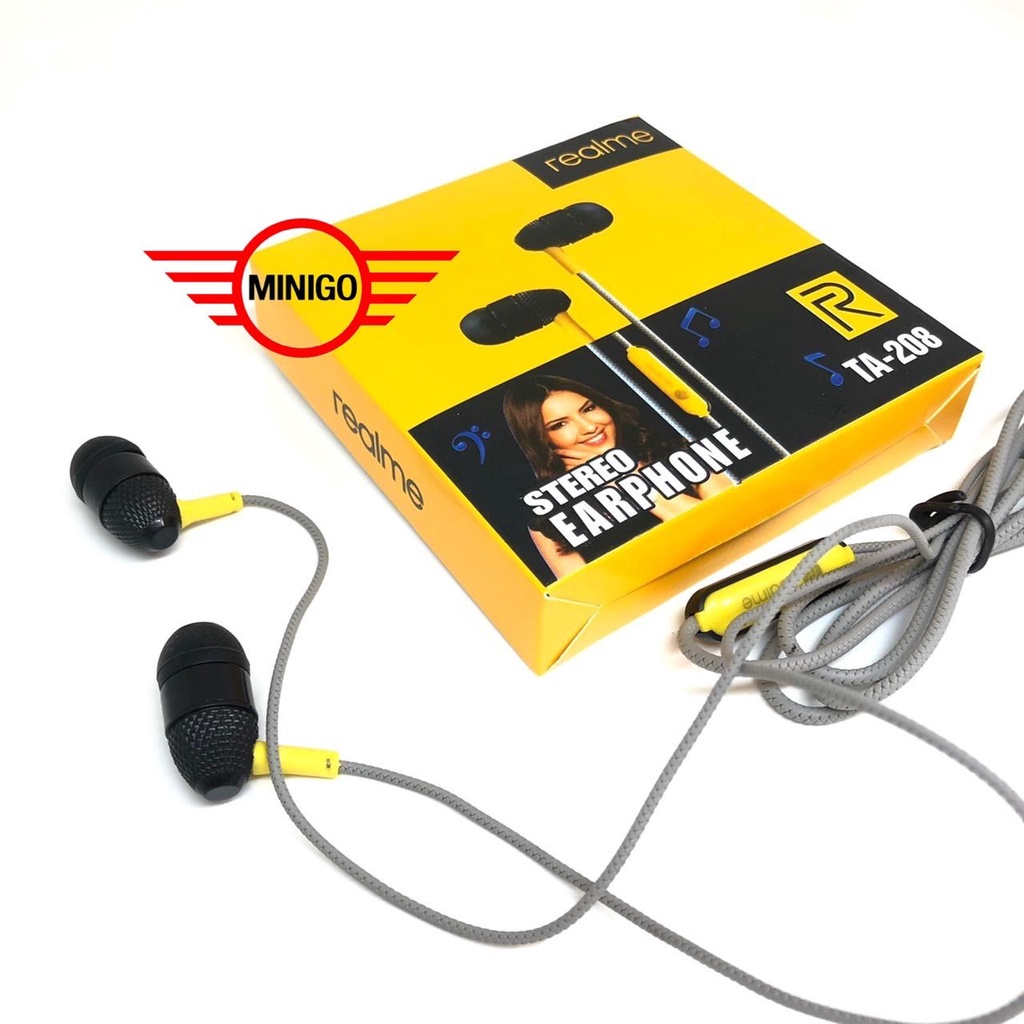 MINIGO HEADSET HANDSFREE REALME TA-208 + MIC STEREO EARPHONE TA218/ TA220/ TA206