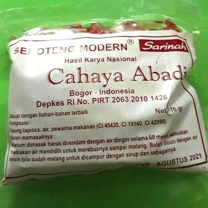 

SEKOTENG MODERN / BIJI DELIMA /SAGU PACAR CINA CAP CAHAYA ABADI ISI 70G