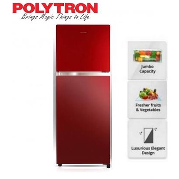 Polytron Kulkas 2 Pintu 220L Belleza Jumbo Tempered Glass PRW 23MNR