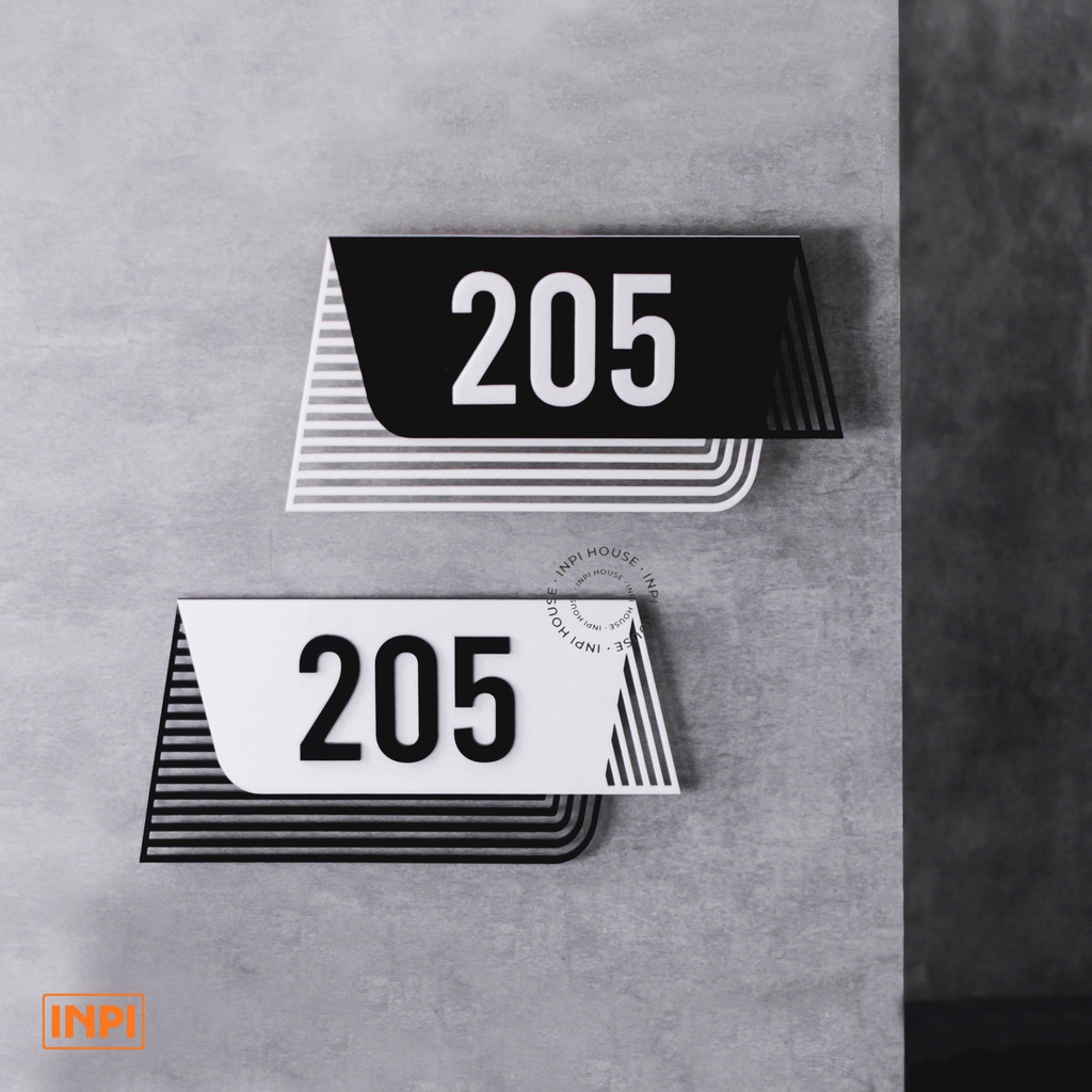 INPI - Papan Nomor Kamar Hotel Angka Akrilik Tempel