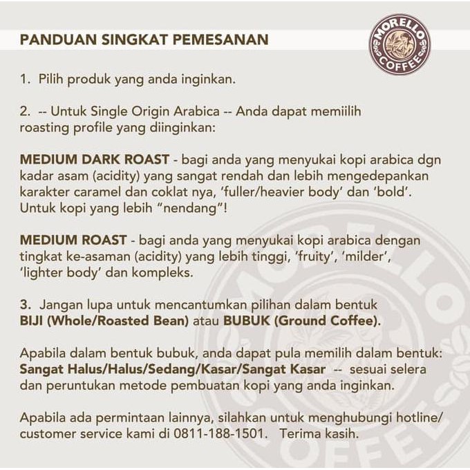 

Morello Coffee/ Classic/ mixed blend/ premium/ kopi biji/ kopi bubuk