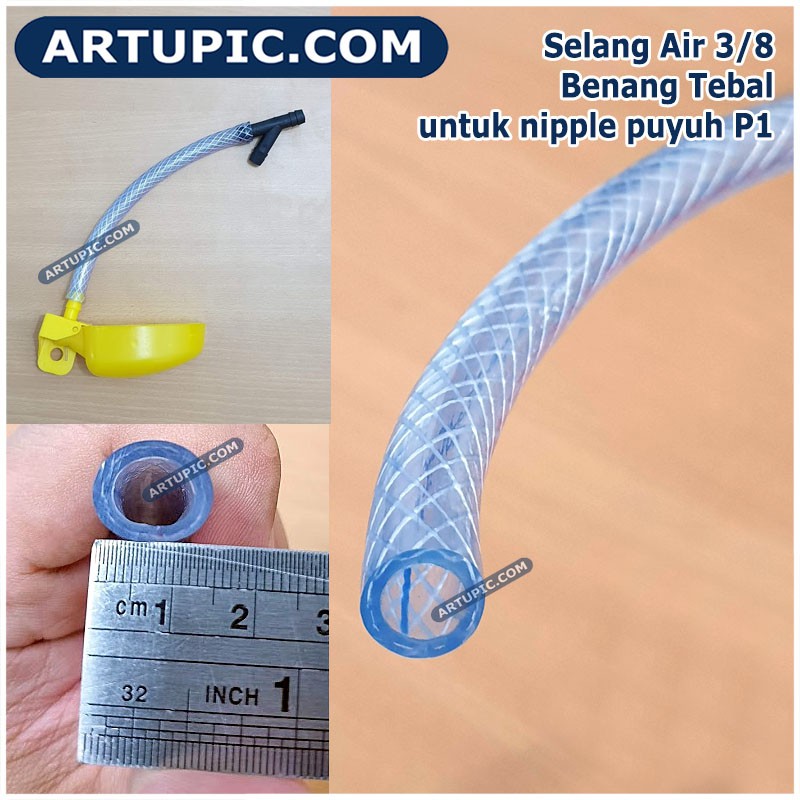 Selang Air Benang 3/8 TEBAL 3 per 8 Transparant Bening 3per8