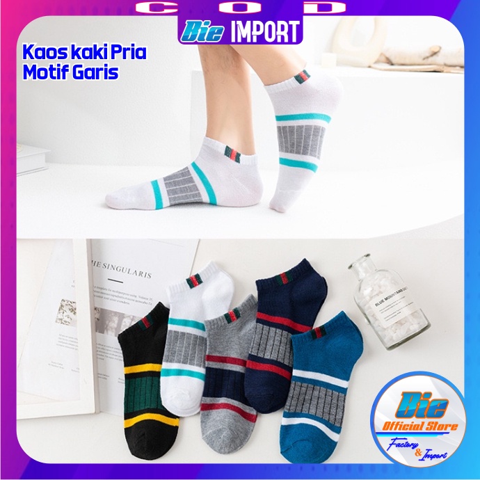 Kaos Kaki Pria Motif Garis Impor Best Seller