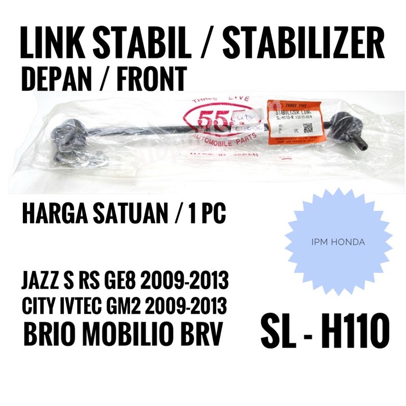51320 TG0 / TF0 SL H110 555 Japan Link Stabil Stabilizer Depan Honda Jazz S RS GE8 City GM2 Mobilio BRV Brio