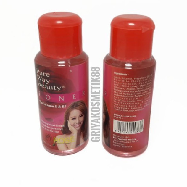 TONER ROSE PURE WAY BEAUTY BPOM 75 ml