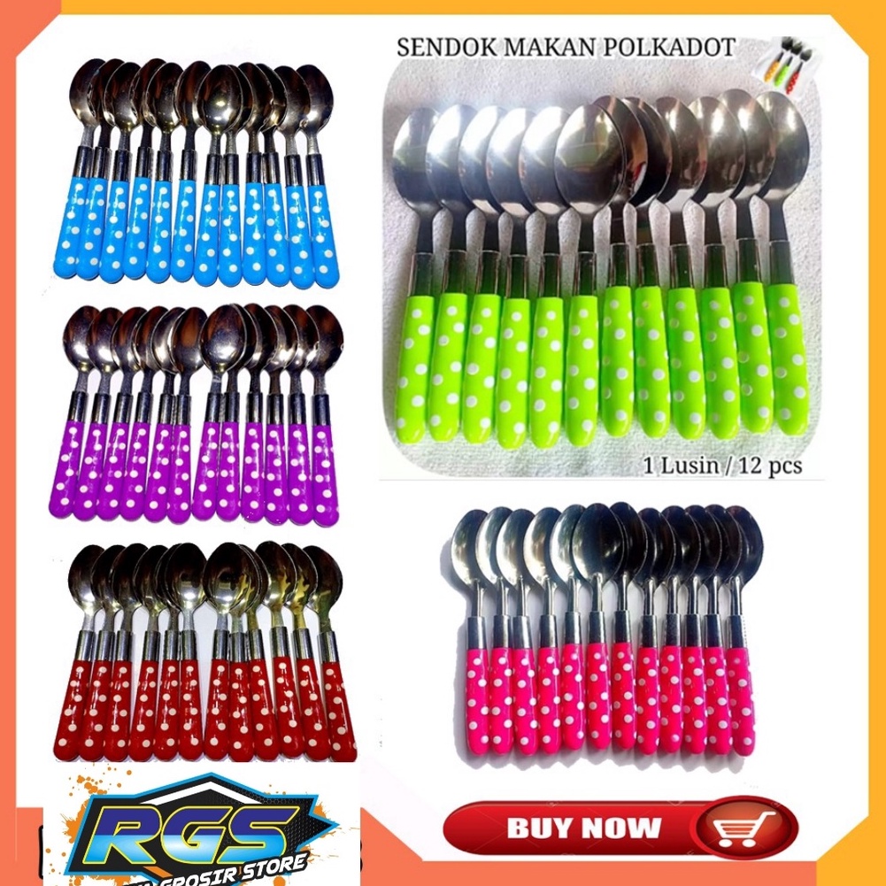 Sendok stainles polkadot / sendok makan