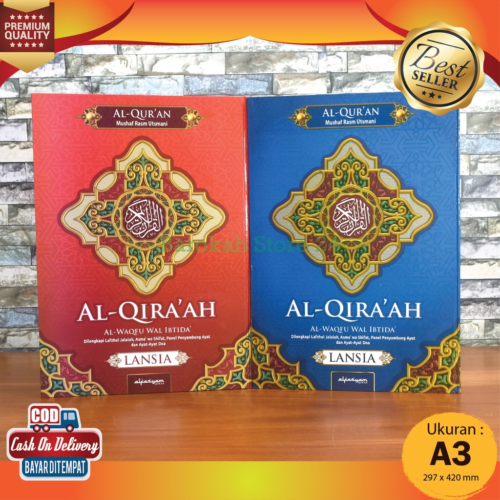 Al Quran A3 Jumbo Lansia Waqaf Ibtida Al-Qira'ah Non Terjemah 18 Baris Ayat Pojok - Al Fasyam Qur'an