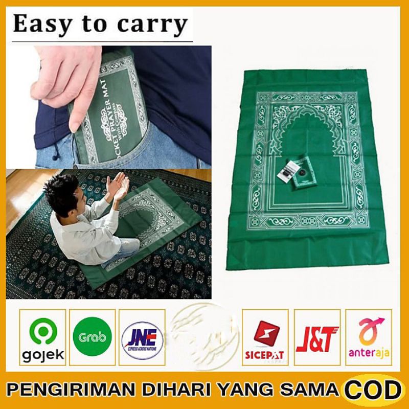 REJEKI 9393 - NEW SAJADAH LIPAT + KOMPAS KIBLAT Cocok Untuk Travel