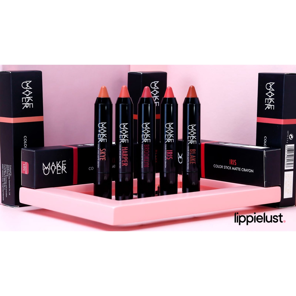 `ღ´ PHINKL `ღ´ 🅼🅰🅺🅴 🅾🆅🅴🆁 Make Over Color Stick Matte Crayon lipstik viral bisa untuk ombre tekstur mattee ringan tidak bikin bibir kering