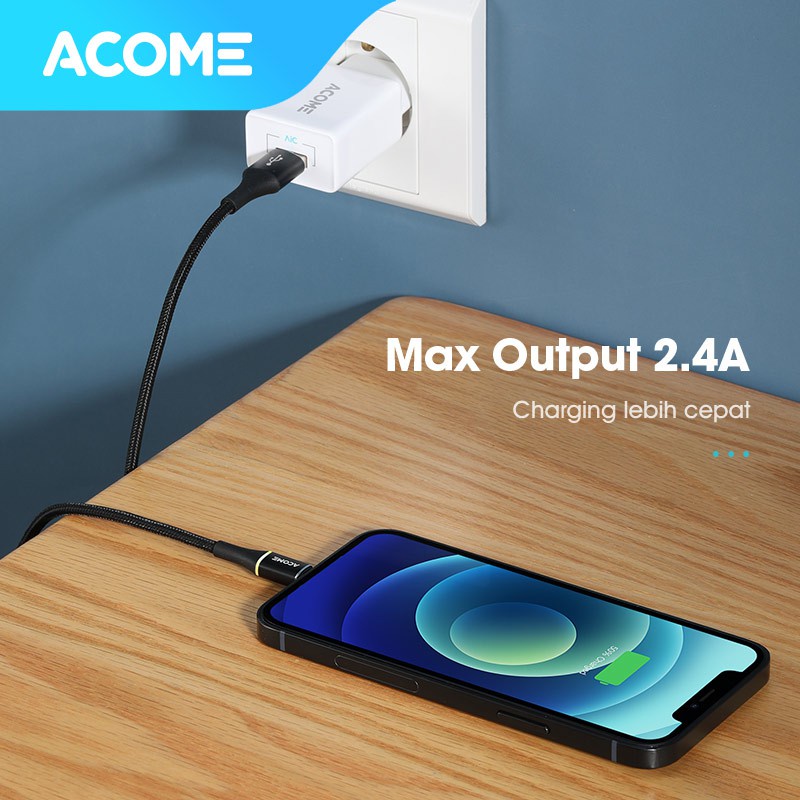 Acome Kabel Data Lightning Colourful LED iPhone / iPad Data Cable Garansi Resmi 1 tahun AOL-010