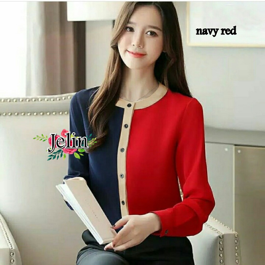 FWG - JELIN BLOUSE / ATASAN KOREA WANITA / BAJU ATASAN WANITA TERBARU / BLOUSE / BAJU