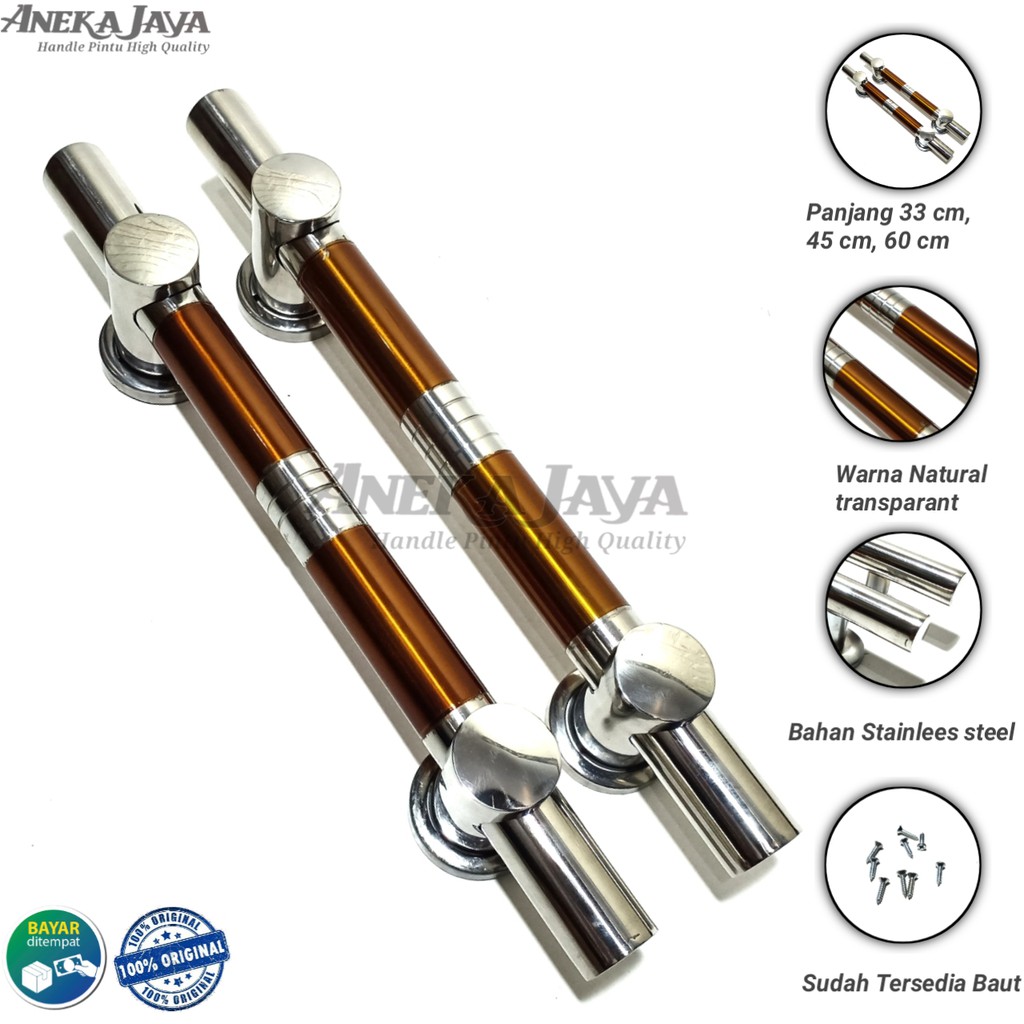 Satu set handle pintu rumah 33 cm 45cm 60 cm murah minimalis tarikan pintu stainless gagang pintu