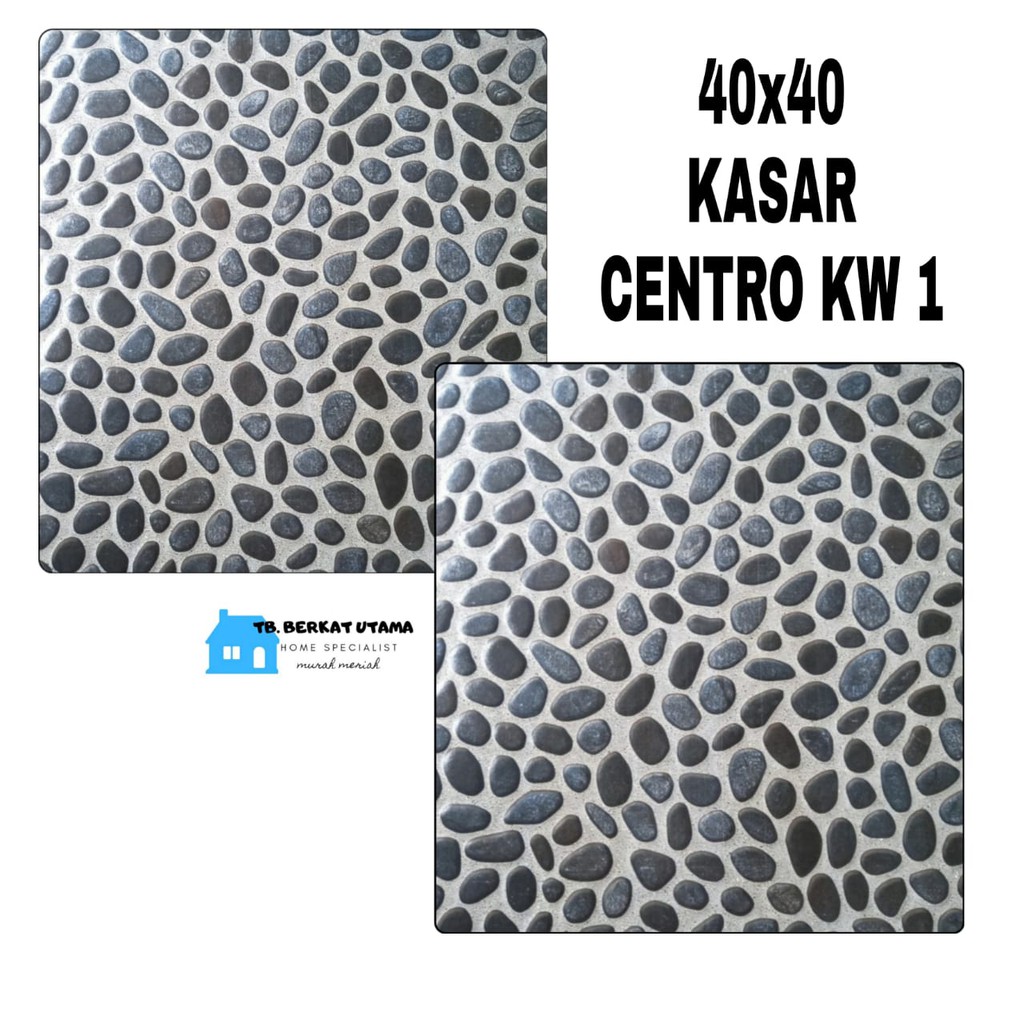 KERAMIK LANTAI 40X40 KASAR- KERAMIK TAMAN - BATU ALAM CENTRO MOTIF NERO SPECIAL EDITION