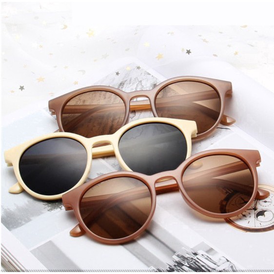 Kacamata Model Korea Retro Frame Bulat Fashion Pria Wanita Kacamata Hitam Kacamata Estetik