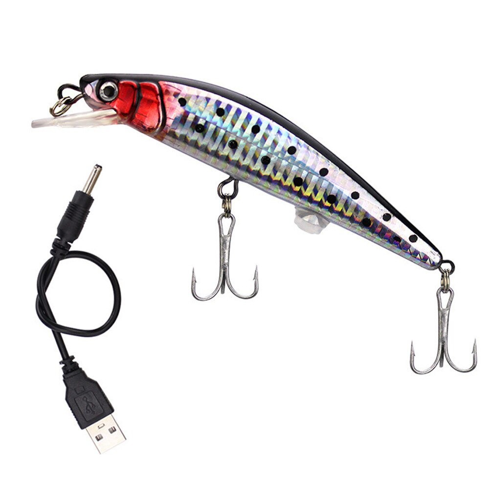 Umpan Pancing Ikan LED USB UMPAN BENTUK IKAN Flashing LED Floating Lure Bait