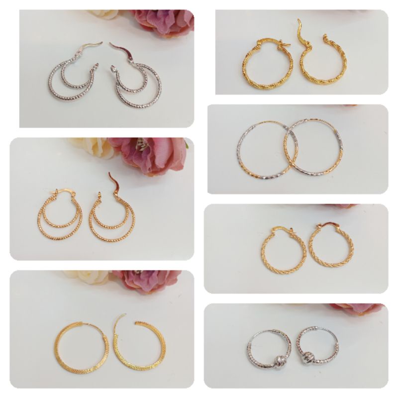 Anting Xuping Ring Bulat Gipsi  Lapis Emas