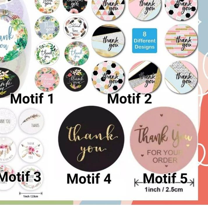 

[F25942< Stiker ucapan isi 100 terima kasih sticker parsel souvenir thankyou thank you bulat premium
