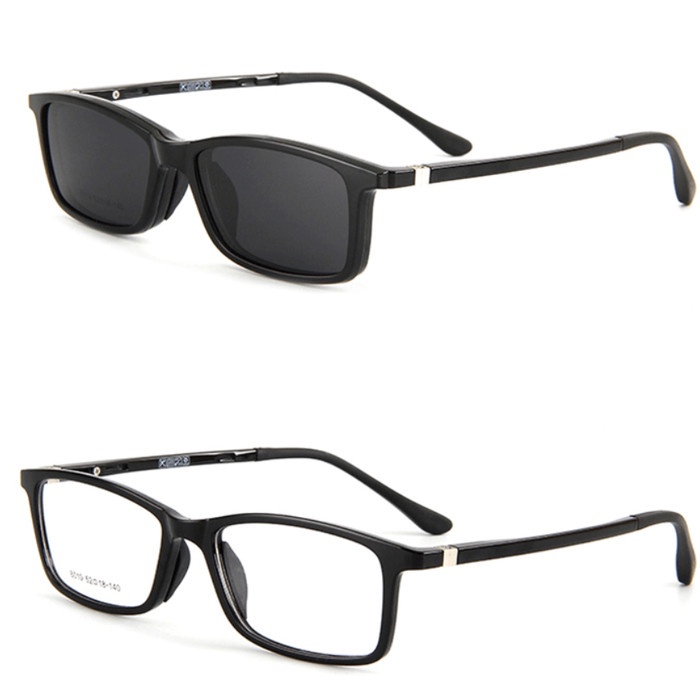 Kacamata Minus Pria - Frame Kacamata Korea Clip On Polarized Ff55 Original Minus Pria Kotak