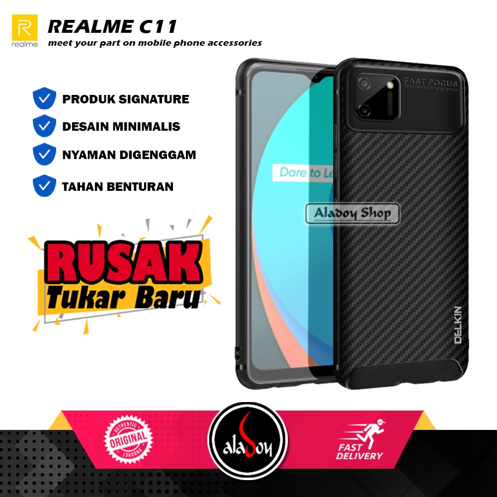 Case REALME C11 Autofocus Carbon Combine Premium Softcase