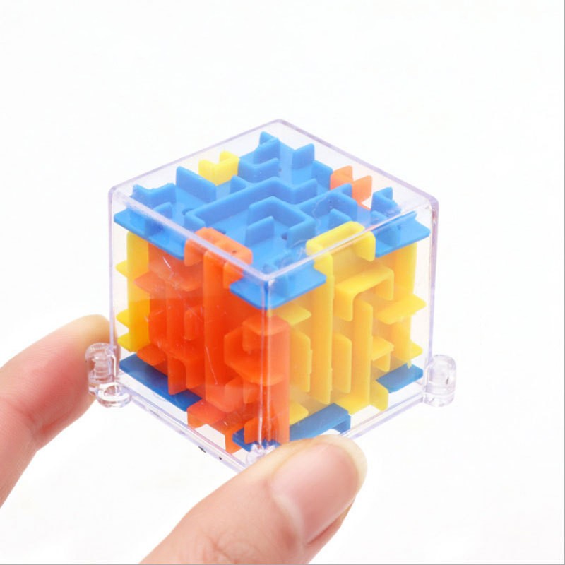 Mainan Puzzle Kubus 3D Enam Sisi Transparan Untuk Anak