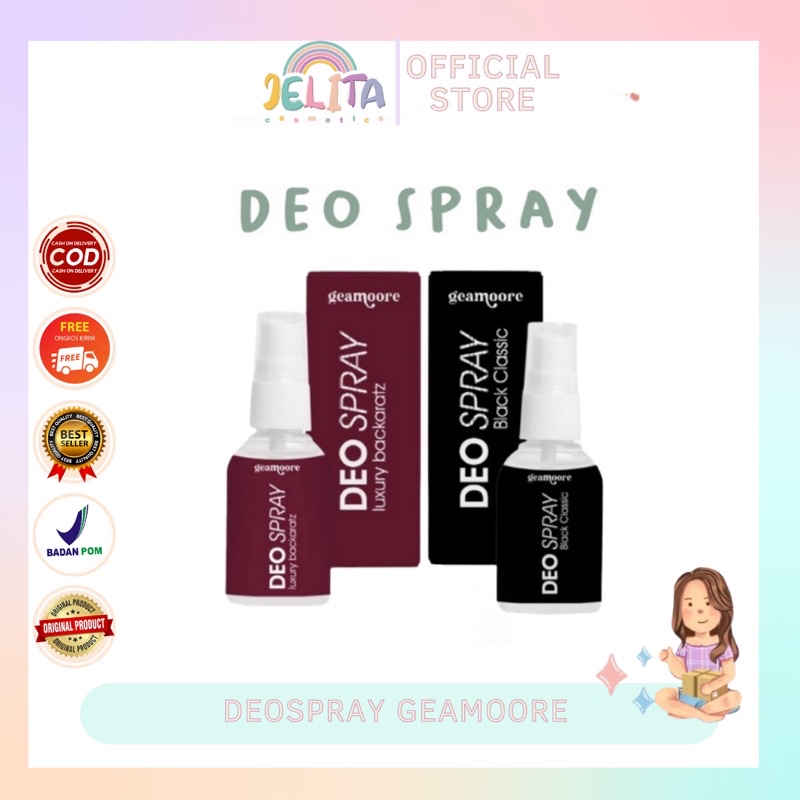 Jual GEAMOORE DEO SPRAY WITH TAWAS EXTRACT BPOM 30ml / DEODORANT SPRAY
