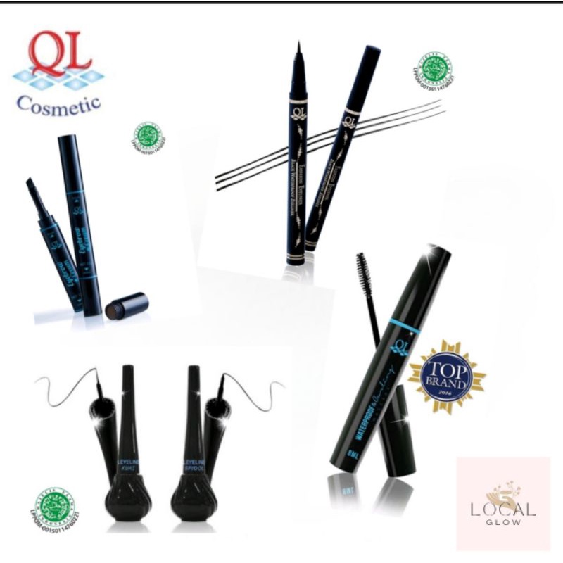 QL Cosmetic Mascara / Eyebrow / Fashion Eyeliner / Liquid Eyeliner Kuas & Spidol Waterproof Black 8M