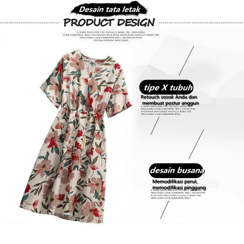 Jual Produk Ori COD dress wanita/dress floral/dress bunga/dress bunga korea/dress korea/midi dress k