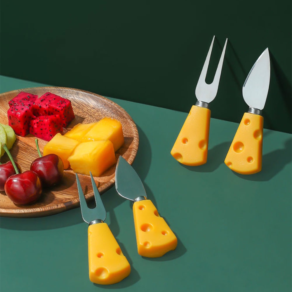 【6 pcs】Cheese Cutlery/Alat Makan Keju/Sendok Garpu Pisau Keju Korea/Cheese Cutleries